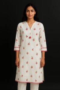 Elegant White Floral 2-Piece Lawn Suit